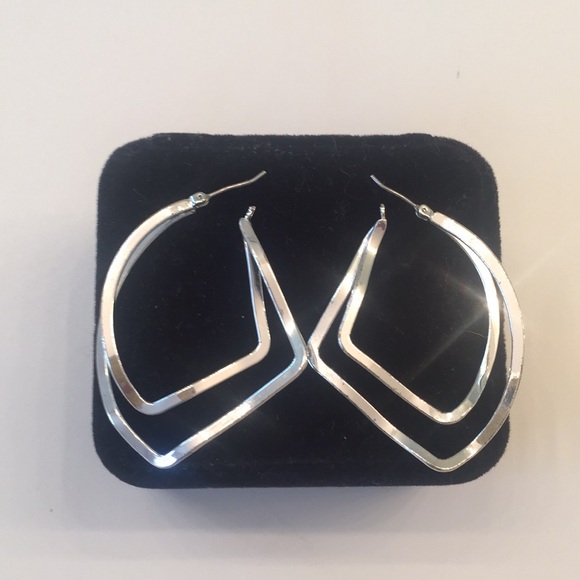 Jewelry - New Sterling Silver Hoop Pierced Earrings